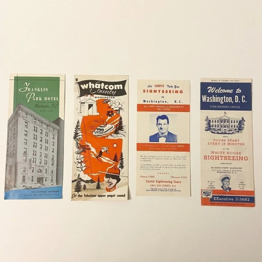 Vintage Washington DC Franklin Hotel Whatcom Sightseeing Brochures  Pamphlets